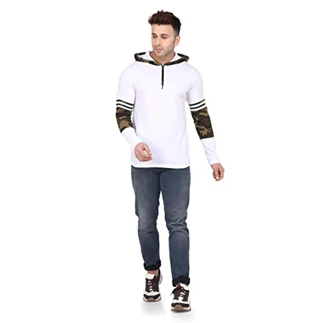 Aarcadian Men's Regular Fit Designer Hood Full T-Shirt